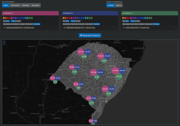 Exemplo de tela inicial plataforma eleições